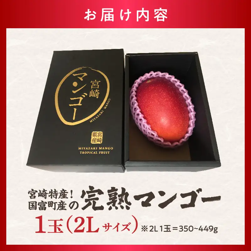 宮崎特産！国富町産の完熟マンゴー 1玉（2L）