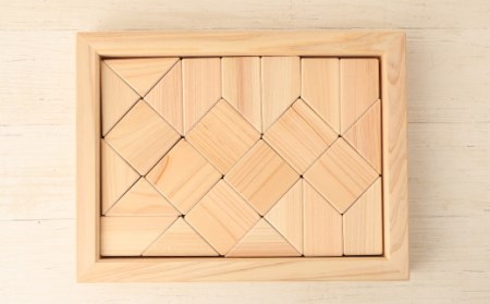 手作り つみ木 木箱セット（ヒノキ）1箱 (25ピース)  知育玩具