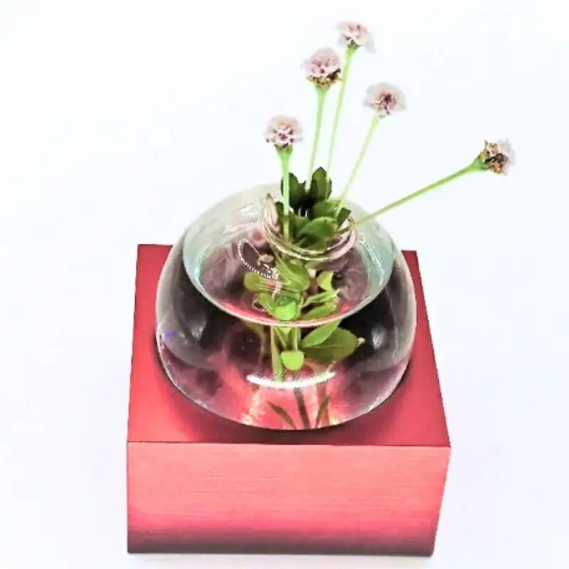 アルミ一輪挿し（一連）レッド　おしゃれ　お花　フラワーベース　花瓶　シンプル　４色展開