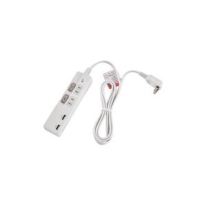 電源タップ　耐雷サージ　USBポート付きスイッチ付きタップ　USB×2ポート　2個口2ｍ　WBK-2232SUA(W)