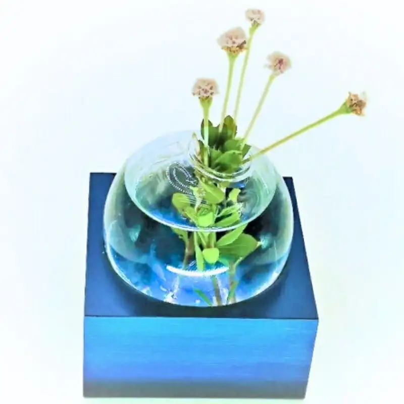 アルミ一輪挿し（一連）ブルー　おしゃれ　お花　フラワーベース　花瓶　シンプル　４色展開