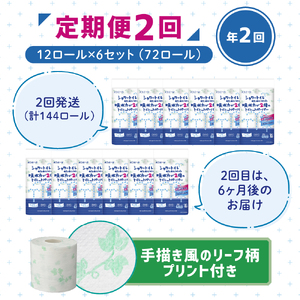 定期便 トイレットペーパー 2回 エリエール ダブル 72ロール