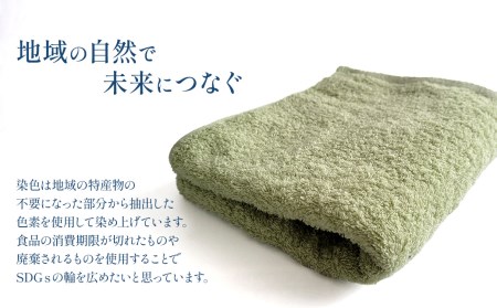 「地域の自然を染めるタオル」 フェイスタオル 2枚セット（うす緑／絹かわなす）
