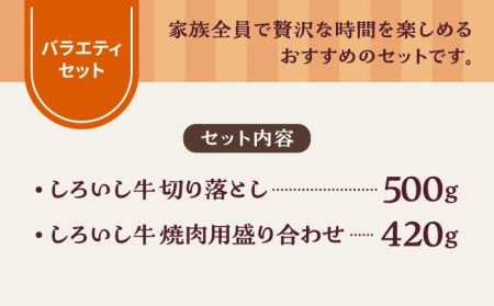 食卓バラエティセット（切り落とし 500g＆焼肉用 420g）/ 牛肉切り落とし [IAH194]