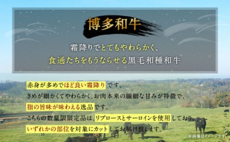【数量限定 博多和牛】ロース ステーキ用 計500g (2枚入) 牛肉 黒毛和種 和牛 ステーキ 霜降り 肉 国産 福岡県産