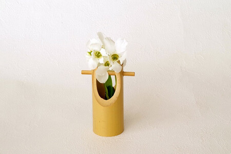 竹製　花器　桶型　3個セット 竹 竹製品 味わい ぬくもり あたたかみ こだわり 一点物 化粧箱 自然素材 インテリア 和 和風 日本製 贈り物 プレゼント ギフト 奈良県 生駒市 送料無料
