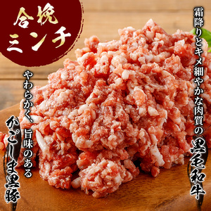 《定期便・全3回》かごしま黒豚＆鹿児島産黒毛和牛の合挽ミンチ計4.5kg(500g×3P×3回) 国産 九州産 鹿児島県産 牛肉 黒毛和牛 和牛 お肉 ミンチ ミンチ肉 黒豚 豚肉 ぶた肉 お肉 ハンバーグ 毎月 月一回【財宝】_y415