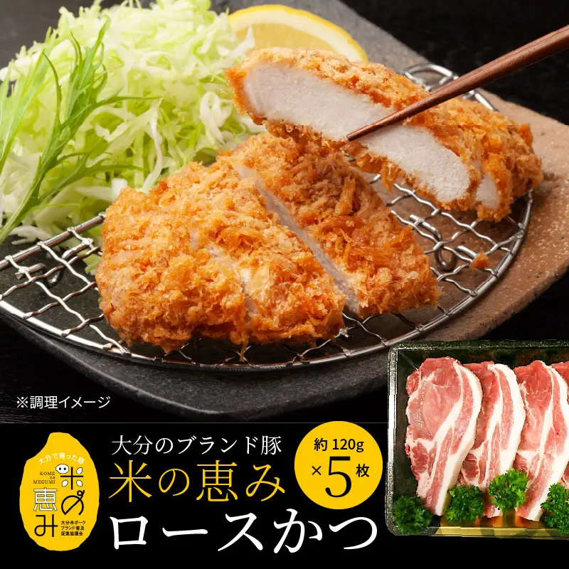 【父の日ギフト】 米の恵み ロースかつ 約120g×5枚 ≪6月21日お届け≫ A02011-C