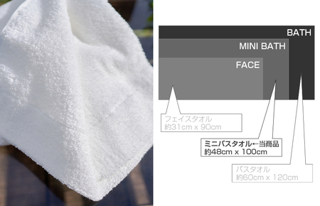 エアーミニバスタオル 2枚（ホワイト）