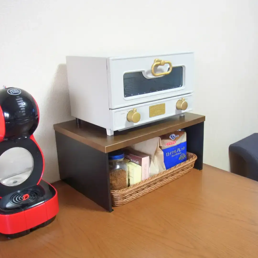 洗えるバスケット付木棚トースターラック 20cm キッチン用品 シンプル おしゃれ 収納 燕三条製 【033S021】