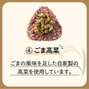 【7営業日以内に発送】9種から 選べる ！ 冷凍 玄米 おむすび 5個入り (4) ごま 高菜 K182-005_04 スピード配送 最短 すぐ届く お急ぎ