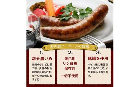 本場ドイツ伝承！無添加 習志野ソーセージ（100g×5本 個包装 冷凍） 計500g