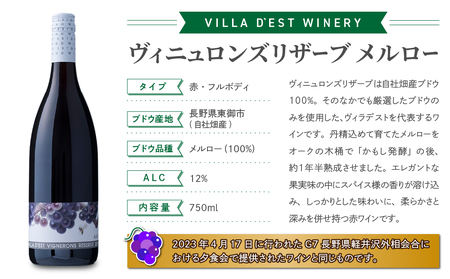 ヴィラデストワイナリー　メルロー飲み比べ6本セット