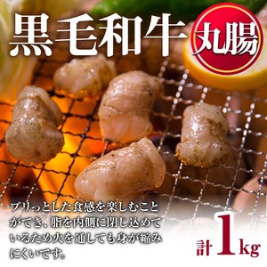 No.1001-03 黒毛和牛丸腸(計1kg)国産 九州産 牛肉 黒毛和牛 和牛 ホルモン 焼肉 鉄板焼き もつ鍋 冷凍 小分け 寄附額改定【カミチク】