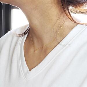 【7月誕生石ルビーネックレス】SILVER925/K18ゴールドプレーティング 長さ40cm SV-06-07 ネックレス