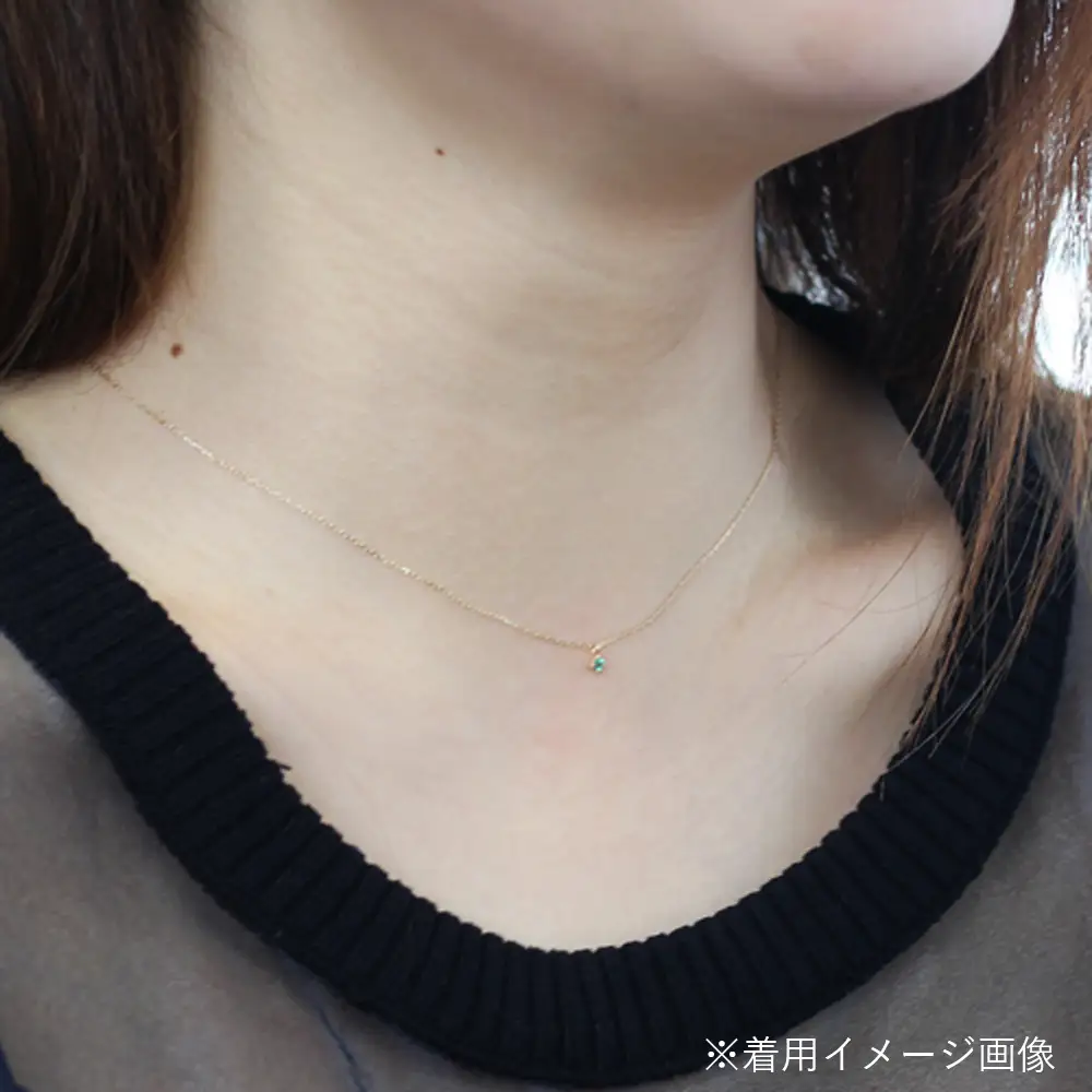 K10イエローゴールド 天然石ネックレス【5月誕生石エメラルド】上品な華奢見え4本たてづめ 長さ40cm K10-05-05 / 金 ゴールド ジュエリー アクセサリー ギフト プレゼント レディース シンプル 定番 ネックレス
