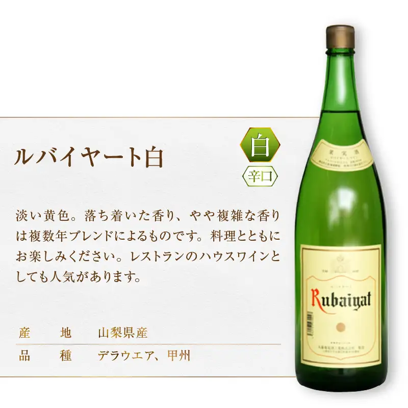 ワイン 丸藤葡萄酒が贈るルバイヤート一升瓶赤白2本セット（MG）B18-652