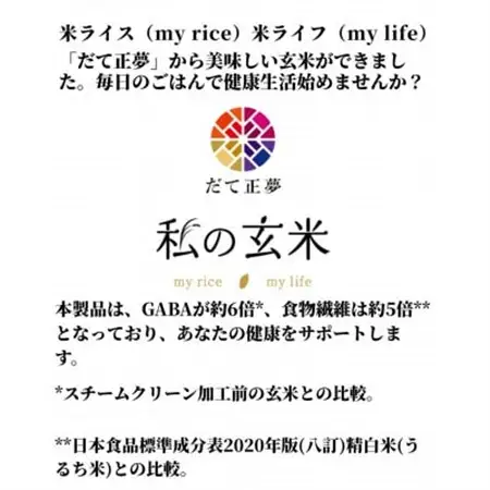 だて正夢【私の玄米】1.8kg×2_ 玄米 米 こめ コメ_【1390237】