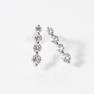 プラチナ 4連ダイヤモンド ピアス  山梨 ピアス スタッドピアス プラチナ PT900 ダイヤモンドピアス ジュエリー アクセサリー プラチナ900 レディース ダイヤ0.16ct×2 カラット ダイヤモンド 山梨県 甲斐市 BQ-15