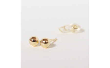 K18 4㎜ 丸玉ピアス  山梨 スタッドピアス ゴールドピアス ピアス シンプルピアス K18 イエローゴールド ジュエリー アクセサリー 山梨県 甲斐市 BQ-22