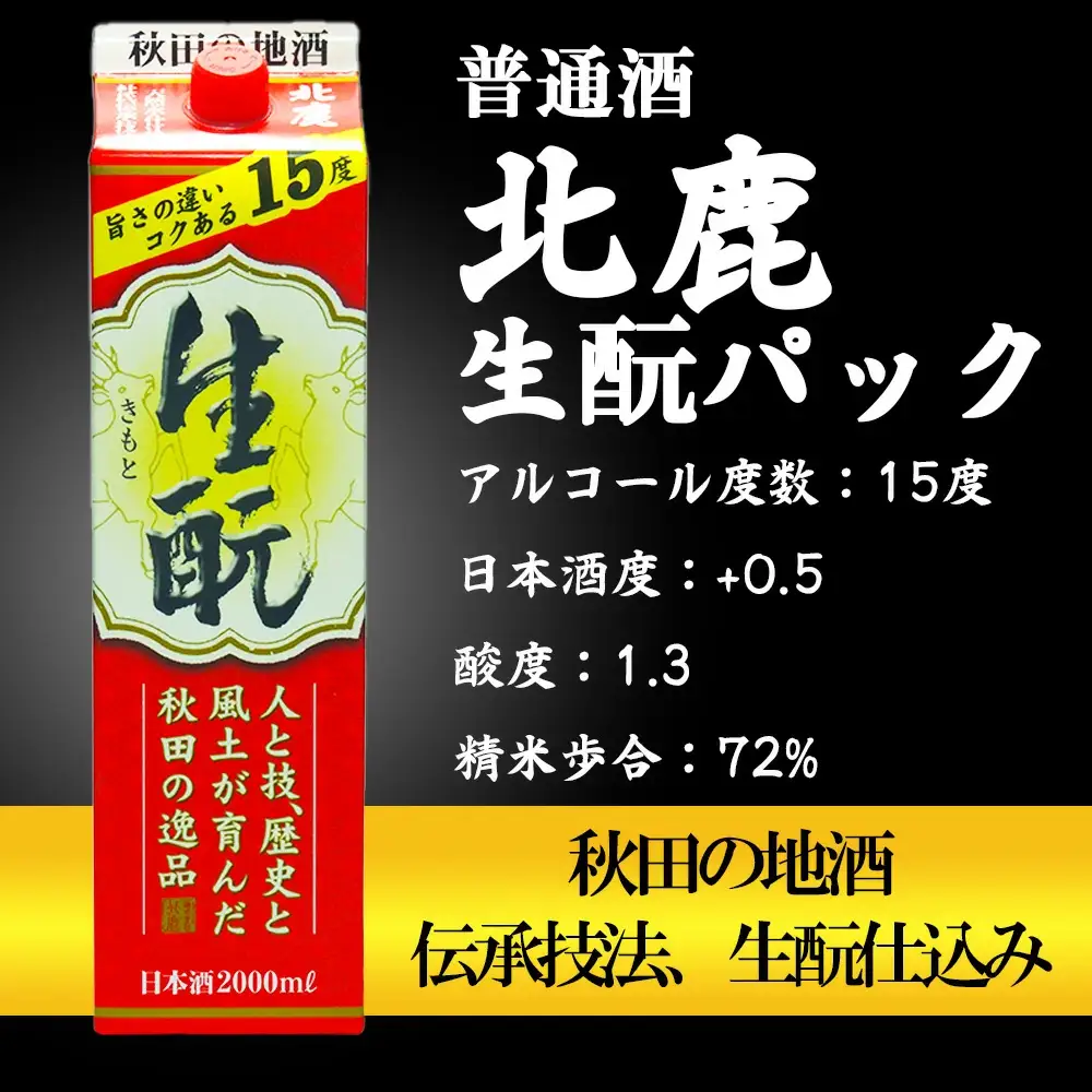 北鹿 『生もとパック』 2L×6本　145P4001