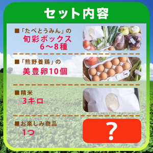 【定期便/3ヶ月お届け】たべとうみんの旬菜ボックス（お米付）