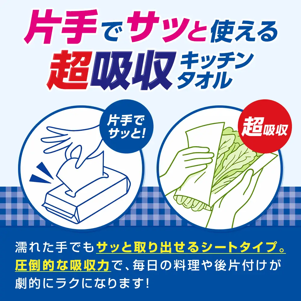 エリエール 超吸収 キッチンタオル シートタイプ 100W 2P 20パック