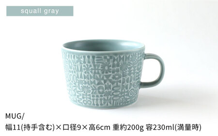【波佐見焼】PATTERNED PLATE,MUG  セット squall gray 【BIRDS' WORDS】[CF040] 波佐見焼