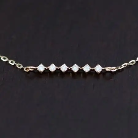 K18ダイヤモンドチェーンブレスレット【ダイヤ0.04ct・17cm】マグネット【配送不可地域：沖縄県】【1405825】