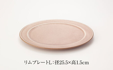 【美濃焼】グレイズ リムプレート S・L 2枚 セット（ピンク）【丹山窯】食器 皿 プレート パスタ皿 ケーキ皿 メインディッシュ ワンプレート ピンク 桃 シンプル おしゃれ レンジ対応 食洗機対応 送料無料 [MEH003]