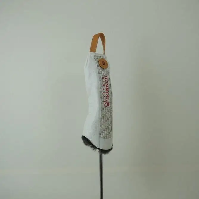 博多革工房HOMMONが作ったゴルフウッド用ヘッドカバー【博多織・牛革】 ダークグレー＃4