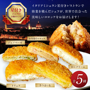 世界のコロッケ詰め合わせ(ウスターソース付)《 コロッケ コロッケ詰め合わせ 蟹クリームコロッケ バジル風味ジェノベーゼコロッケ 甘十郎さつまいもコロッケ お肉屋さんのコロッケ トリュフコロッケ ウスターソース》【2401I12603】