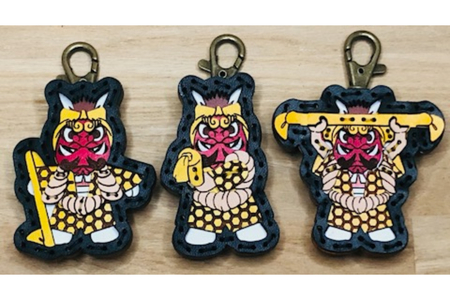 ヤブ3点  レザーキーホルダーセット 一点もの 革 キーリング レディース メンズ 鍵 バッグチャーム ストラップ 革小物 かわいい 動物 キャラクター ギフト プレゼント 送料無料 ku022-009-r