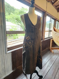 24-2 川根茶染　エプロン（生地：麻）