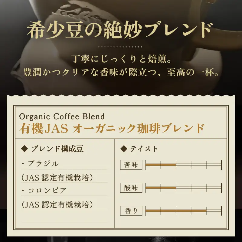 【豆タイプ】【定期便6回】あんしん有機栽培こだわりブレンド300g×6（計1800g） ／ コーヒー 人気 専門店 本格的 スペシャリティー珈琲 有名店 美味しいコーヒー ミル おすすめ 香り アイスコーヒー  [aw057-c002_02]