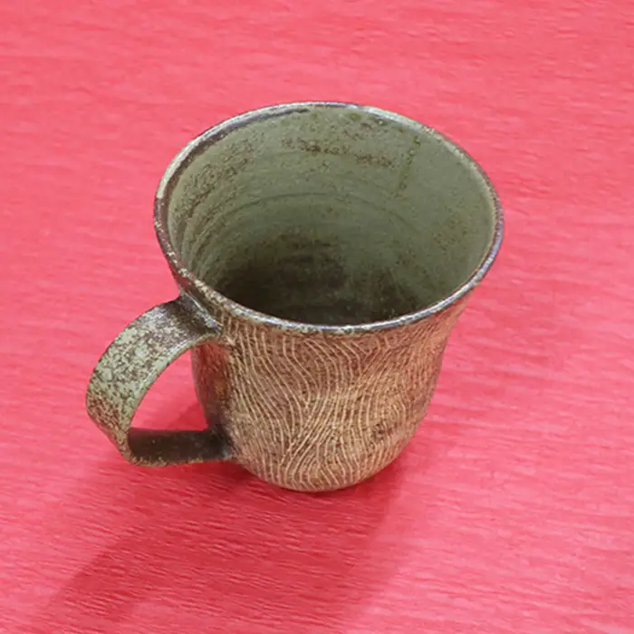 【陶芸家･小滝正治作成】創作手作り波紋マグカップ [0010-0149]