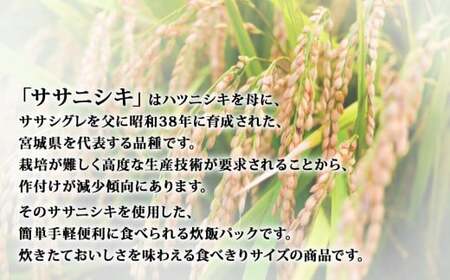 宮城県産「ササニシキ」パックご飯 180ｇ×48個 白米 パックごはん 常温保存