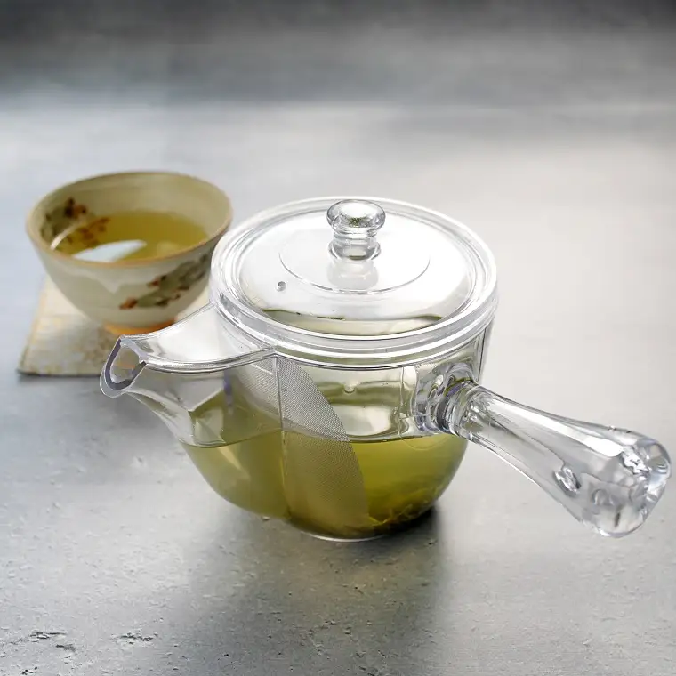 K2247 割れない透明急須大容量タイプ / 野口熊太郎茶園限定ロゴ入り【クリア】