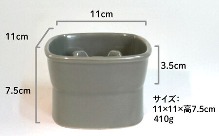 【美濃焼】 陶器製ペット用フードボウル 早食い防止 高台フードボウル 小 グレー pet109 瑞浪市 / ながしまプランニングオフィス エサ入れ 餌皿 犬 猫 [AZBM009]