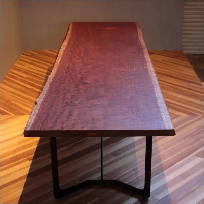 玉杢ブビンガ一枚板テーブル（3400×910×50mm）