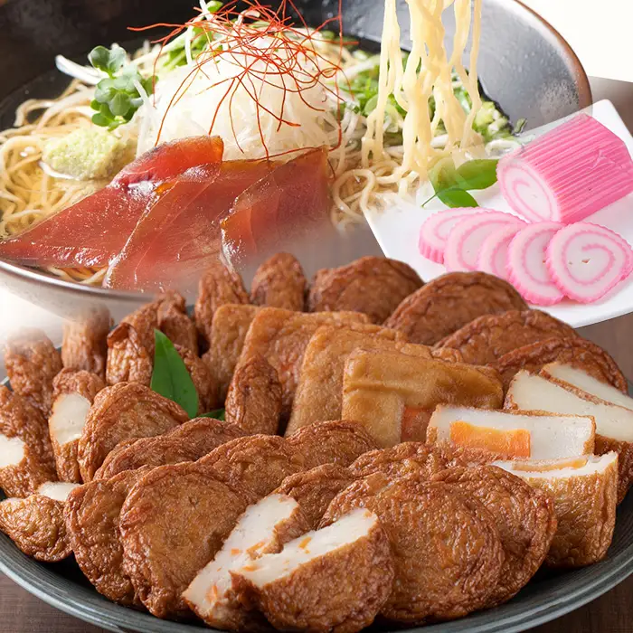串木野名産まぐろラーメンとさつま揚げ合計6種セット！（まぐろラーメン、さつま揚げ4種、うず巻き蒲鉾）串木野名産のさつま揚げをご当地グルメのまぐろラーメンと嬉しいセットにてお届け♪さつま揚げ さつまあげ つきあげ【00-020-02】