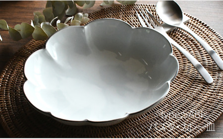 有田焼 白釉縁錆変形パスタ・カレー皿【ARITAYAKI-STORE】 A24-69