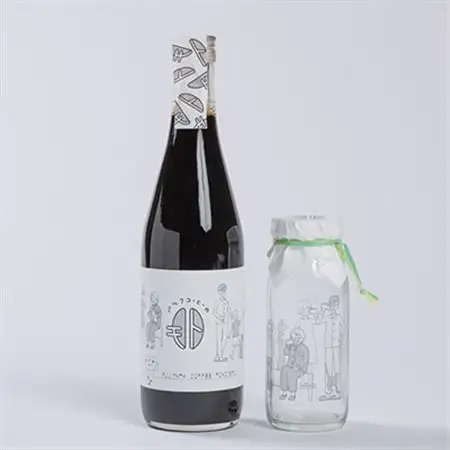 《コーヒーギフト》ミルクコーヒーのもと1本、オリジナル牛乳瓶1個_飲料・ドリンク 飲料 コーヒー・コーヒー豆   雑貨・日用品  食器 _【1075507】