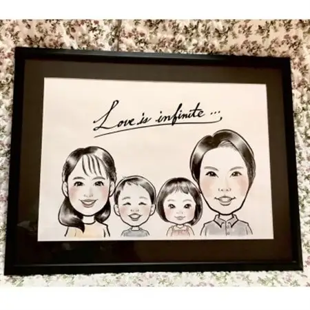 ファミリー似顔絵ー4人ー【1341417】