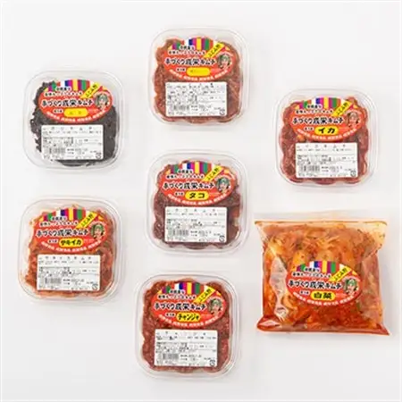 海鮮キムチ7個セット　(チャンジャ・白菜・タコ・イカ・サキイカ・イカナンコツ・のり)【配送不可地域：離島】【1286887】