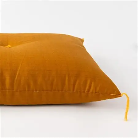 綿ふとん職人が手掛ける綿100%座布団【銘仙判】55cm×59cm【黄土色】【1401279】