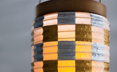 江戸手描提灯 スマホスピーカー OTO CHOCHIN（丸に稲妻ギター＆山ピアノに月）【009-003-3】