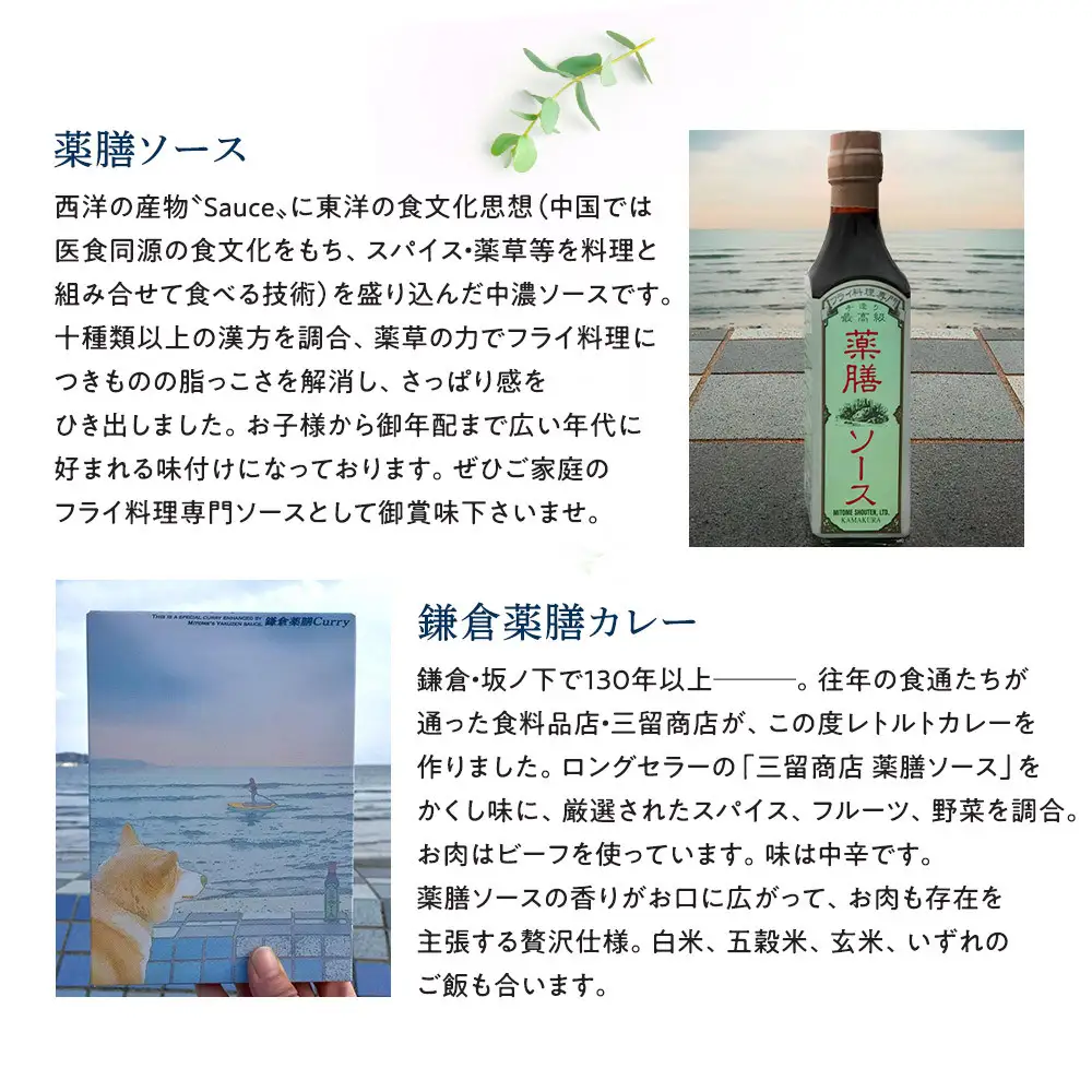 【鎌倉三留商店】薬膳ソース６本、鎌倉薬膳カレーレトルト４食