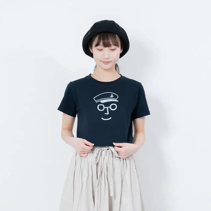 《0》【KEYMEMORY鎌倉】セーラー帽イラストTシャツ NAVY