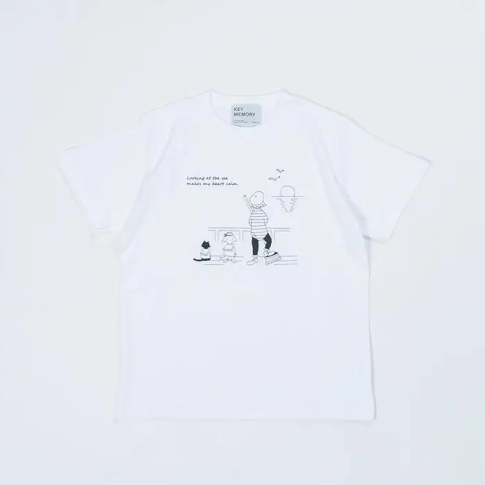 《3》【KEYMEMORY鎌倉】Sea heartイラストTシャツ WHITE